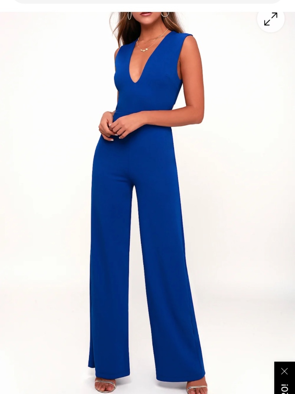 Lulus small royal blue backless jumpsuit
